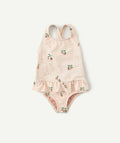 Maillot de bain 1 pièce rose pâle imprimé pêche - 1