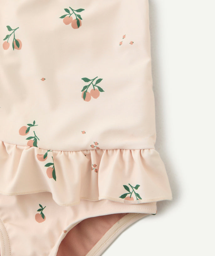 Maillot de bain 1 pièce rose pâle imprimé pêche - 2