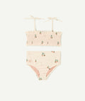 Maillot de bain 2 pièces écru imprimé pêches - 1