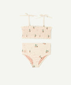 Maillot de bain 2 pièces écru imprimé pêches - 1