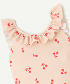 Maillot de bain 1 pièce rose pâle imprimé cerise - 2