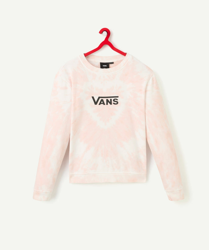 Sweat fille tie-dye rose avec logo - 1