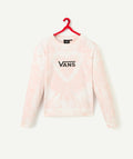 Sweat fille tie-dye rose avec logo - 1