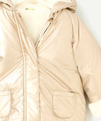 Blouson bébé fille en rembourrage recyclé à capuche rose gold - 2
