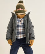 Parka garçon avec capuche kaki - 1