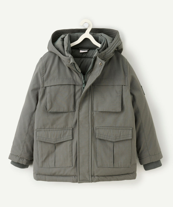 Parka garçon avec capuche kaki - 2