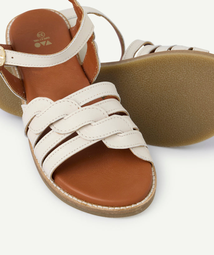 Sandales fille en partie en cuir blanc - 2