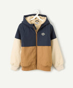 Blouson à capuche garçon colorblock déperlant - 1