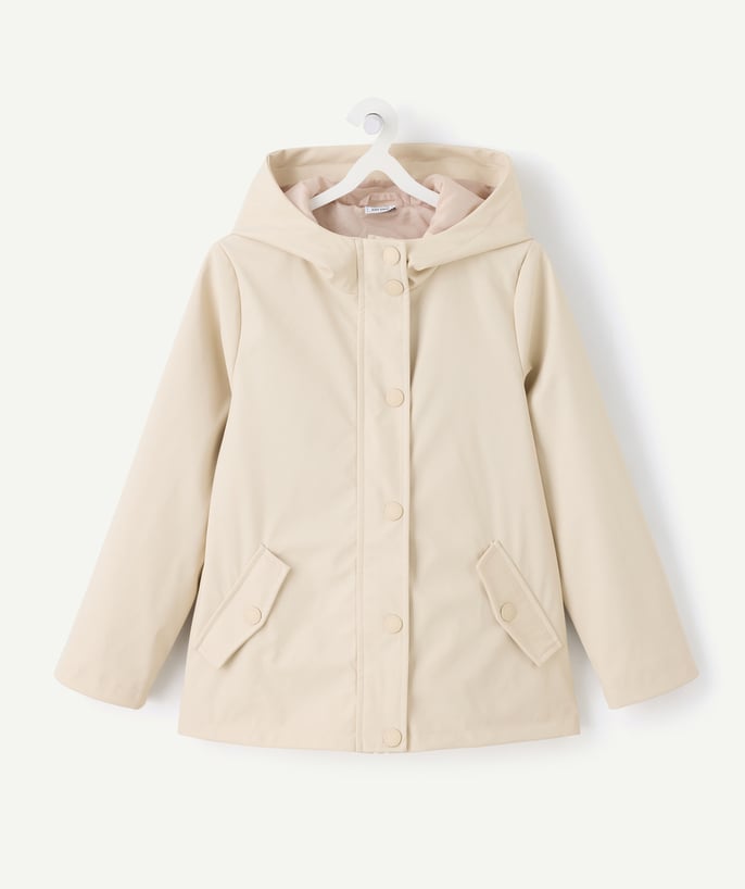 Ciré fille beige imperméable à capuche - 2