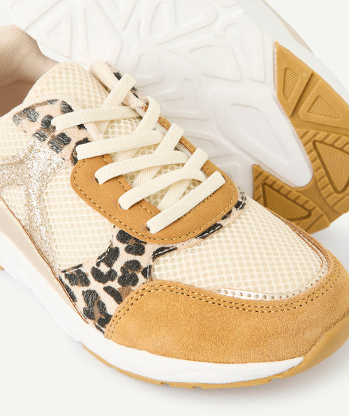 Baskets fille beige et léopard - 2