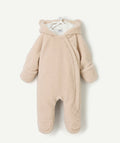 Combinaison bébé fille en sherpa beige - 1