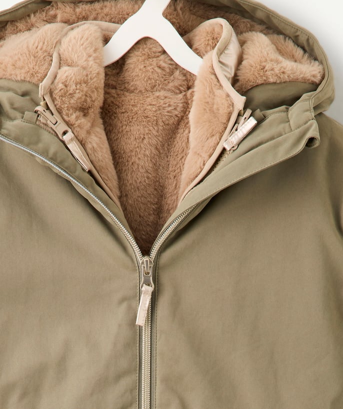 Manteau d'hiver fille kaki 3-en-1 et déperlante - 2