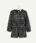 Combishort noir à sequins pour fille - 2