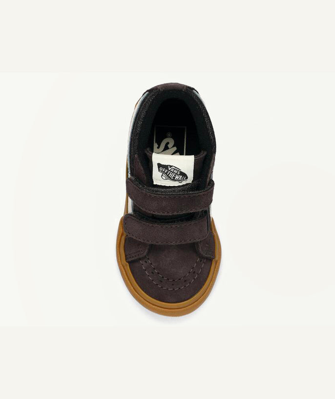 Baskets bébé garçon avec empiècement en cuir marron - 2