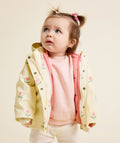 Imperméable 2 en 1 doudoune sans manches imprimé fleurs et rose - 1