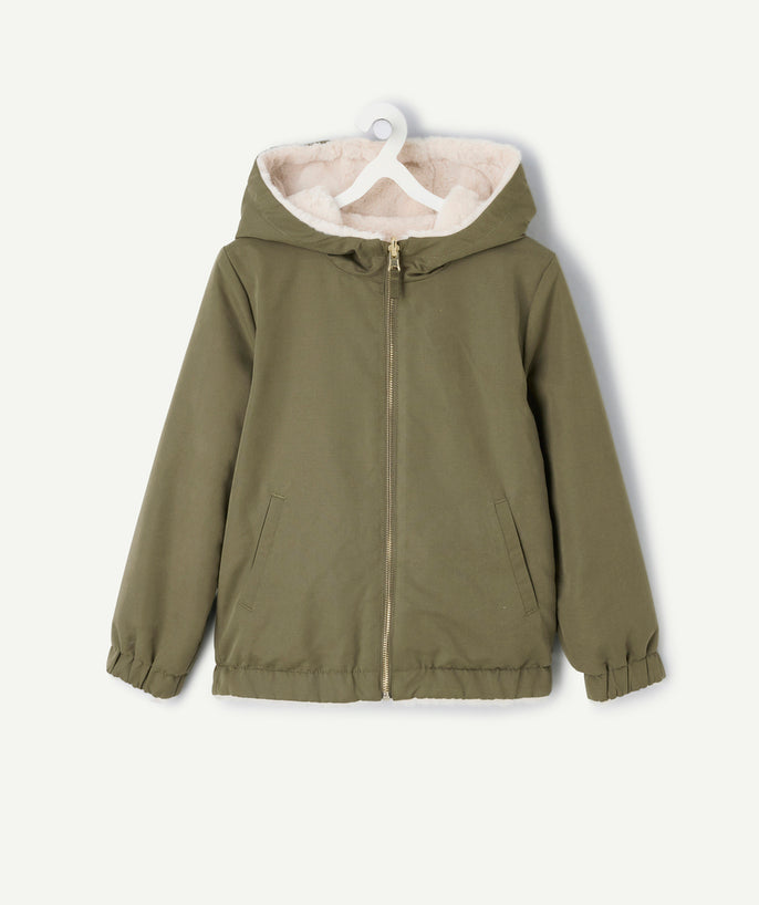 Blouson fille kaki réversible - 1