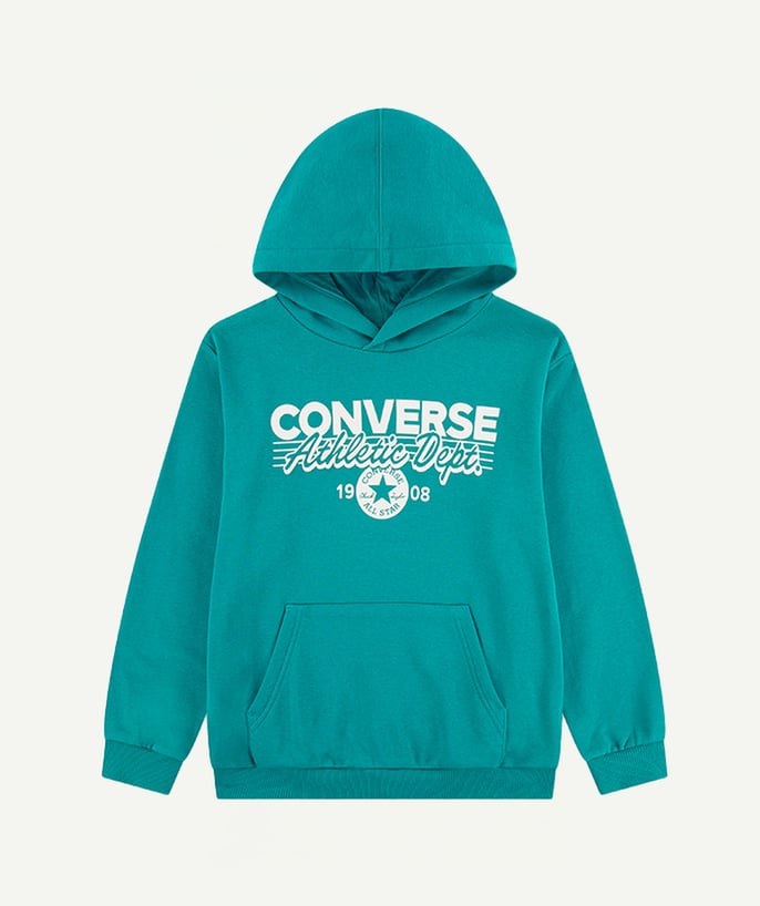 Sweat garçon oversize turquoise - 1
