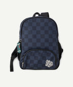 Sac à dos garçon bleu motif damier - 2