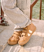 Baskets garçon montantes camel scratch - 1