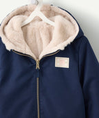 Blouson fille bleu déperlant et réversible - 2