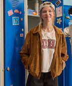 Veste fille droite camel - 1