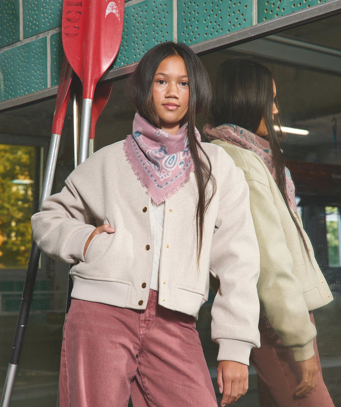 Veste fille bomber beige - 1