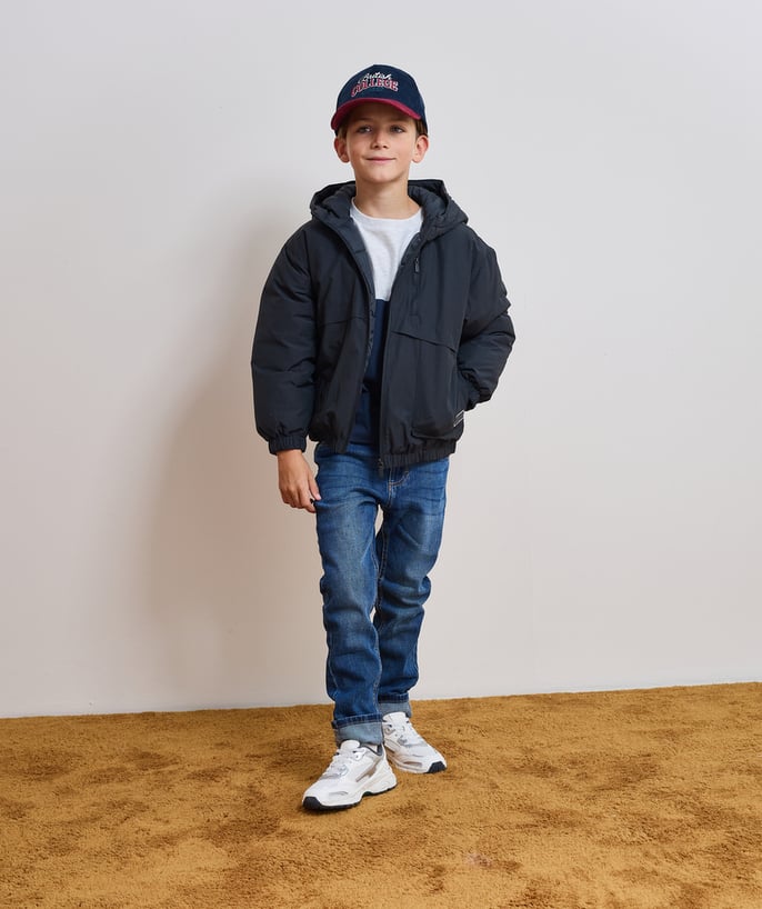 Blouson garçon noir déperlant avec capuche - 2