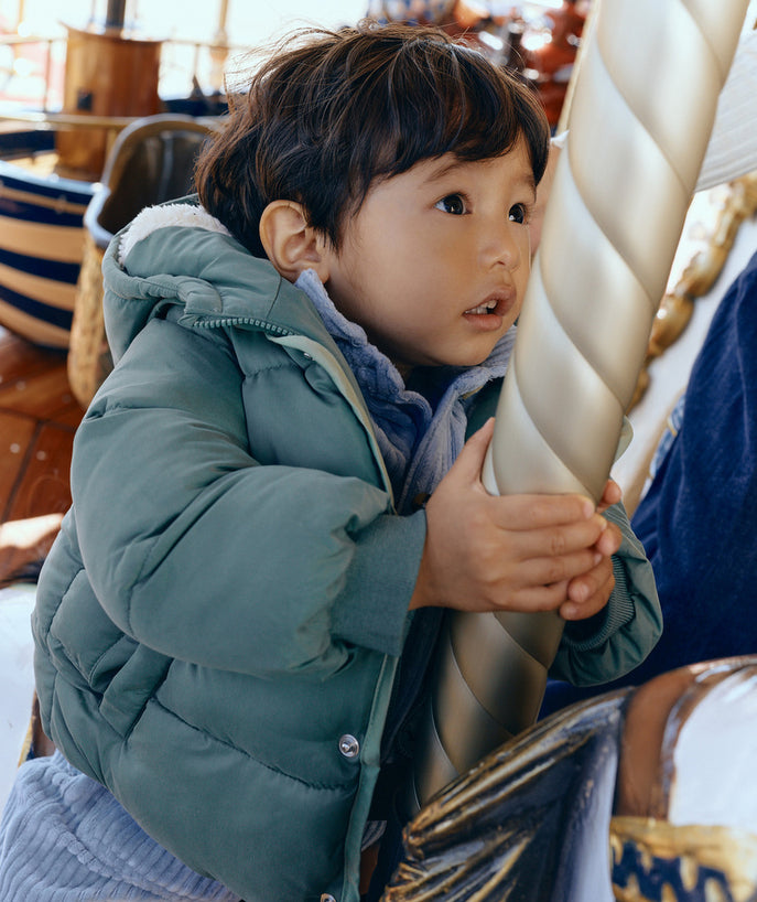 Doudoune bébé garçon kaki effet sherpa - 2