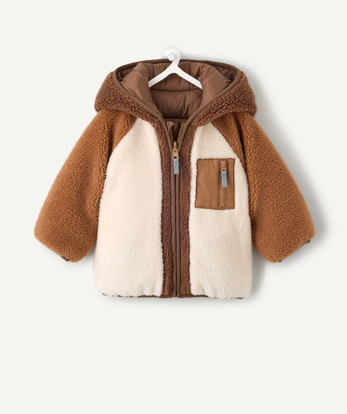 Blouson réversible bébé garçon marron sherpa - 2