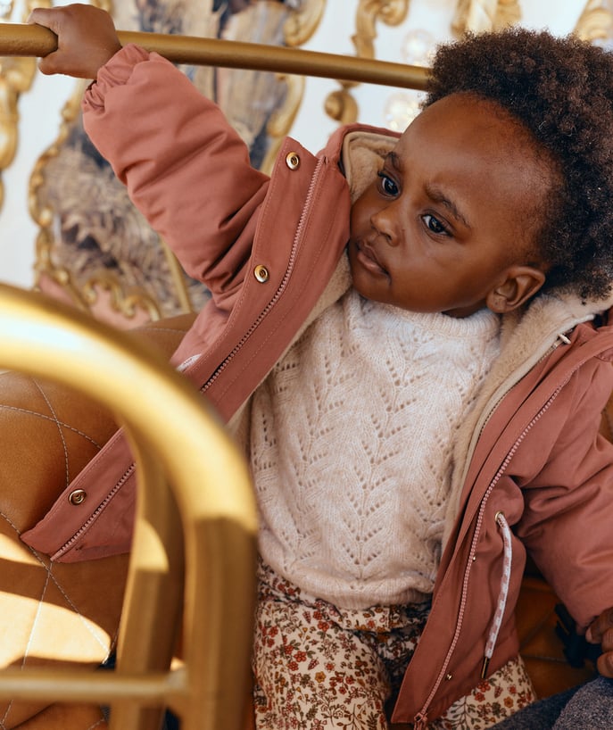 Parka 2 en 1 bébé fille rose doublée - 1