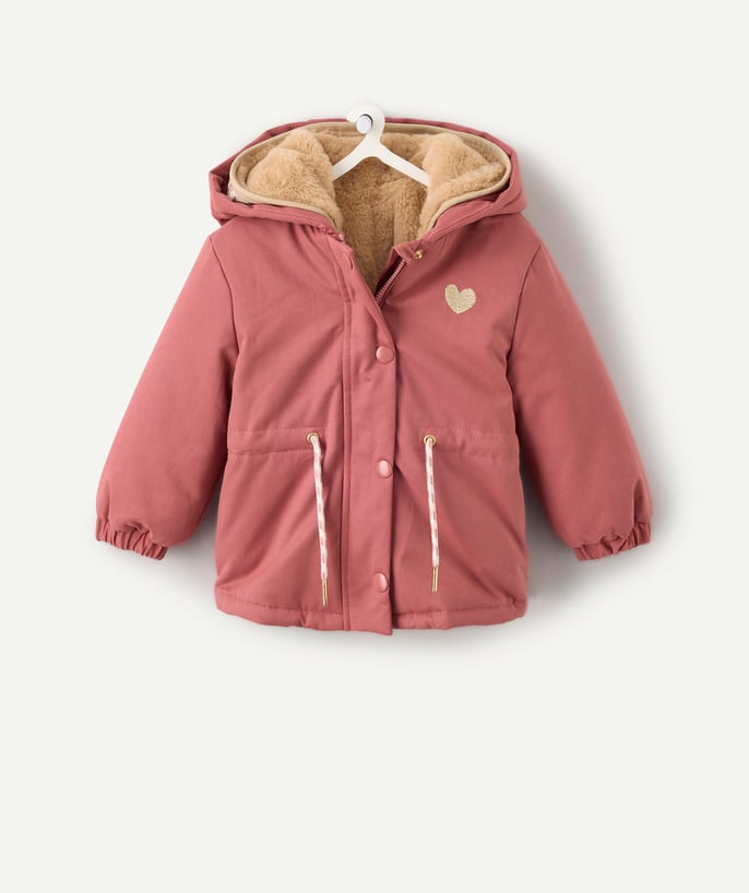Parka 2 en 1 bébé fille rose doublée - 2