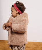 Manteau bébé fille beige imitation fourrure - 2