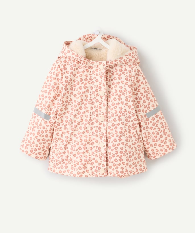 Ciré bébé fille rose imprimé léopard - 1