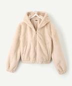 Blouson fille beige imitation fourrure - 2