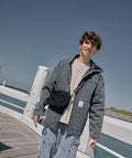 Veste garçon matelassée grise zippée - 1
