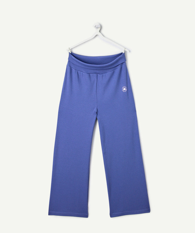 Pantalon fille ample bleu - 1