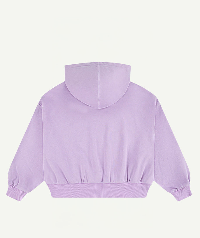 Sweat à capuche fille oversize violet - 2