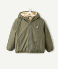 Blouson garçon vert doublé sherpa déperlant - 1