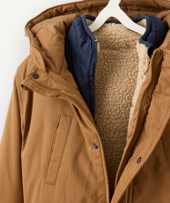 Parka garçon camel 3 en 1 et déperlant - 2