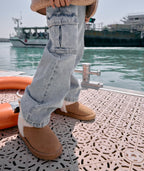 Bottes fille fourrées camel nœud décoratif - 2