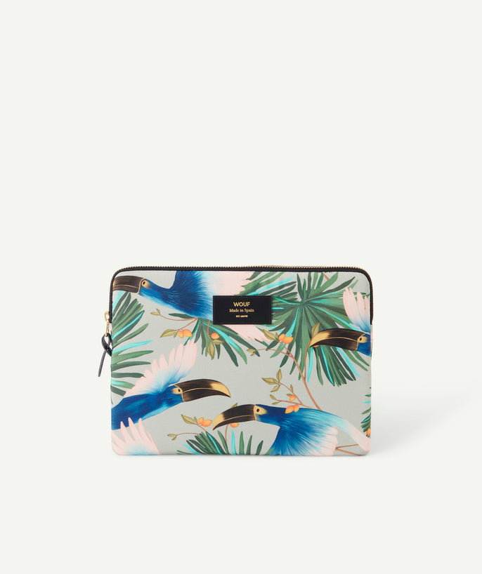Housse pour tablette imprimée tropical oiseaux - 1